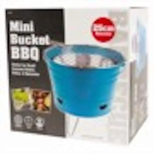 Bbq Mini Bucket – 25Cm Portable Blue Grill Accessory For Outdoor Cooking 1