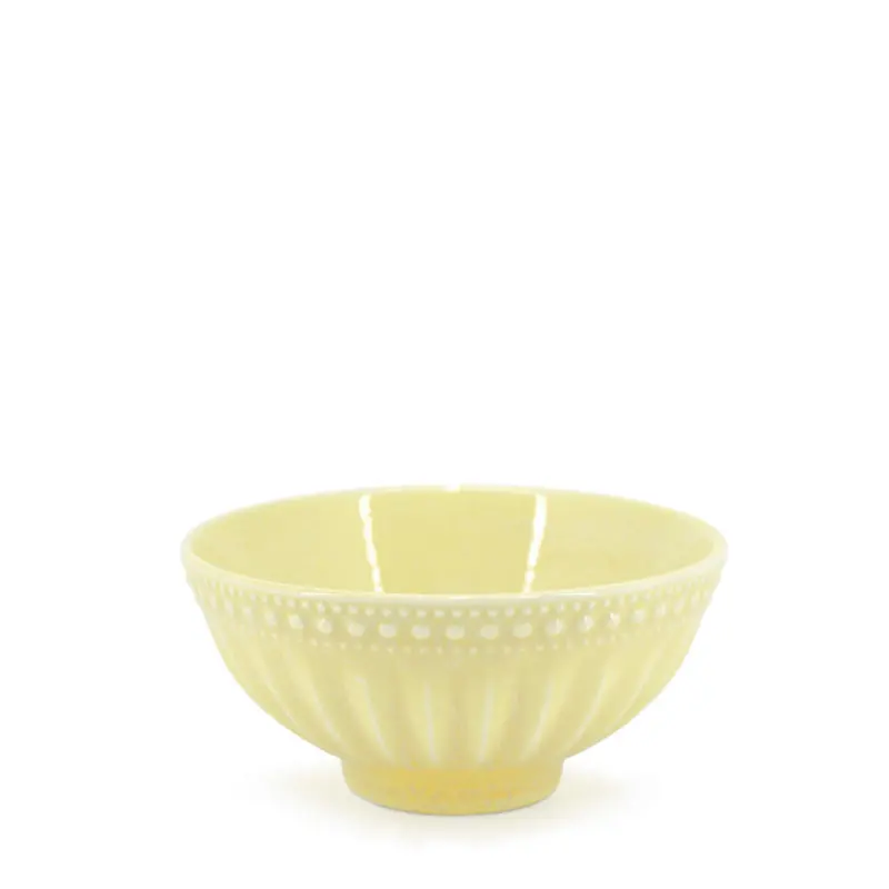 Bia Cordon Bleu French Lace Reactive Glaze Mixing Bowl – Sunflower Yellow 1