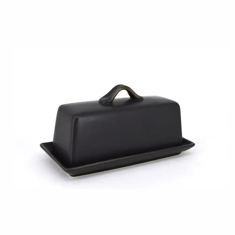 Bia Cordon Bleu Park West Black Butter Dish – Modern Ceramic Server 1
