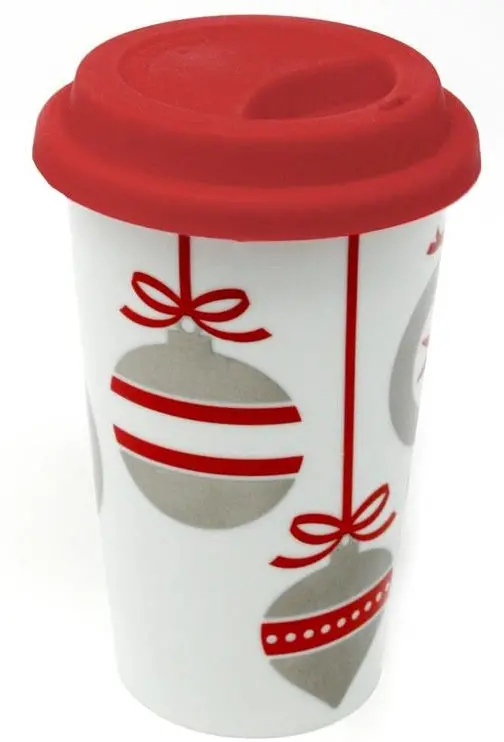 Bia Double-Wall Christmas-Themed Travel Mug (Ornament Design) 1