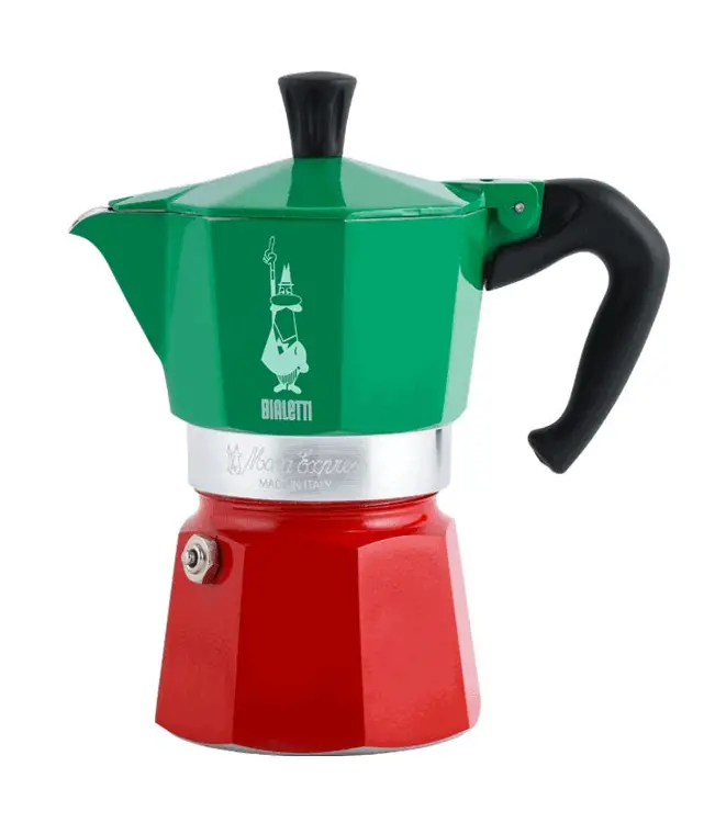 Bialetti Moka Express Italian Flag Design – 6-Cup Model 1