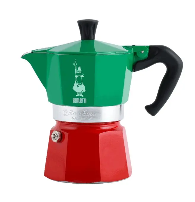 Bialetti Moka Express Tricolore Edition – 3-Cup Espresso Pot 1