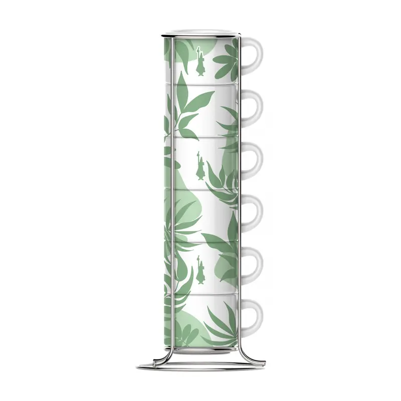 Bialetti Primavera Espresso Cup Set – 6-Piece, Green 1