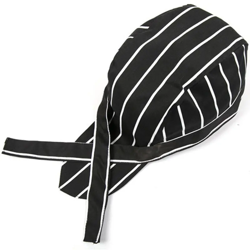 Black-And-White Striped Adjustable Unisex Chef Hat 1