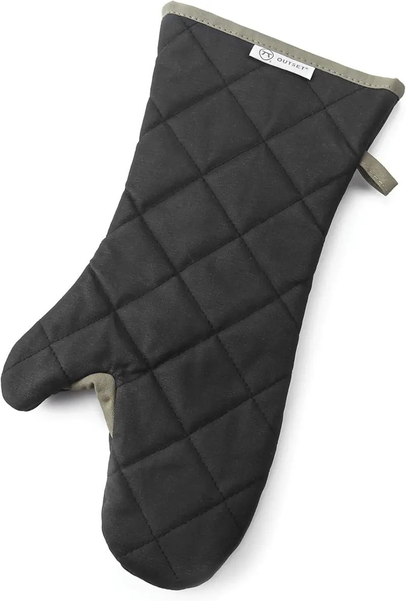 Black Cotton Grill Mitt By Outset For Heat Protection 1