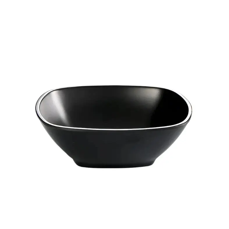 Black Melamine Rectangular Serving Bowl – Modern, Stackable Dish For Salads, Sides, And Appetizers 1