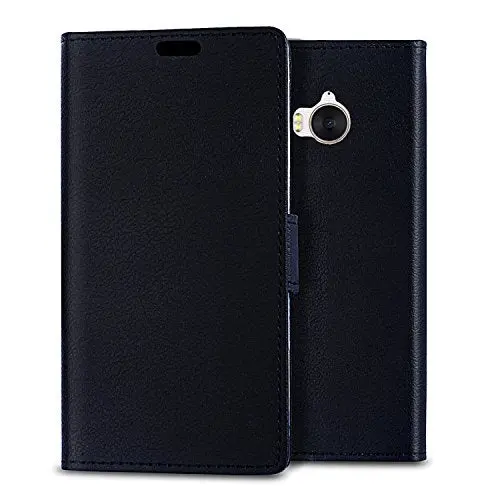 Black Pu Leather Wallet Case With Stand & Card Slots For Huawei Y6 (2017) 1