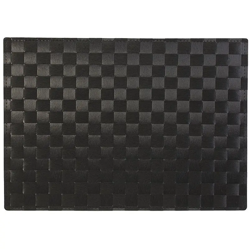 Black Woven Placemat By Danesco – 17" X 12" Sleek Dining Accent 1