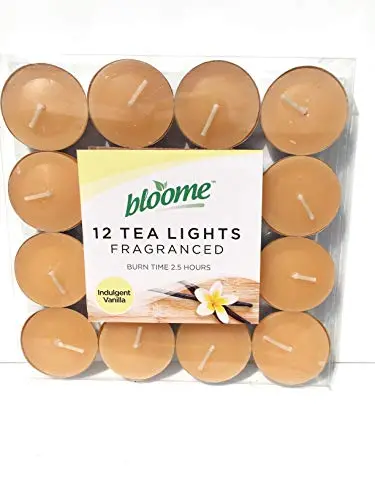 Bloome Vanilla-Fragranced Tea Light Candles – Assorted 12-Pack 1