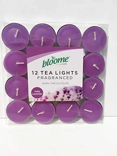 Bloome Wild Lavender Fragranced Tea Lights – Assorted 12-Pack Scented Mini Candles 1
