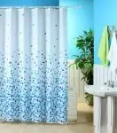 Blue Canyon Mosaic Shower Curtain – Minimalist White Design 1
