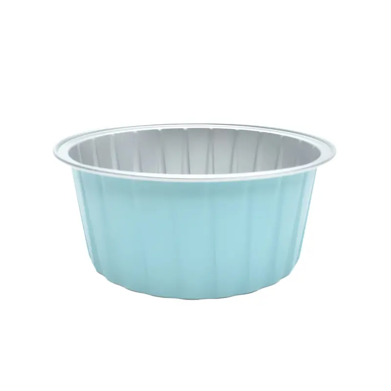 Blue Round Foil Containers With Lids – Cool-Toned 10-Piece Set For Everyday Or Professional Use (Cl079-C) 1
