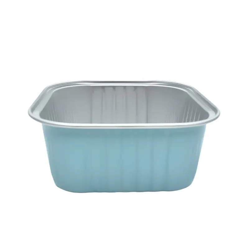 Blue Square Foil Containers Without Lids – Stackable 10-Pack For Bakery Display Or Bulk Storage (Cl074-D) 1