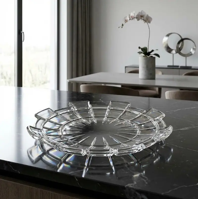 Bohemian Crystal Centerpiece Plate For Dining Table 1