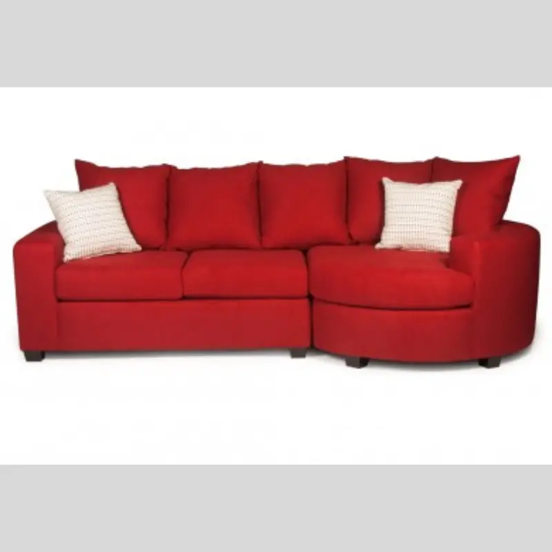Bold Red Living Room Sectional With Premium Fabric Covering 1