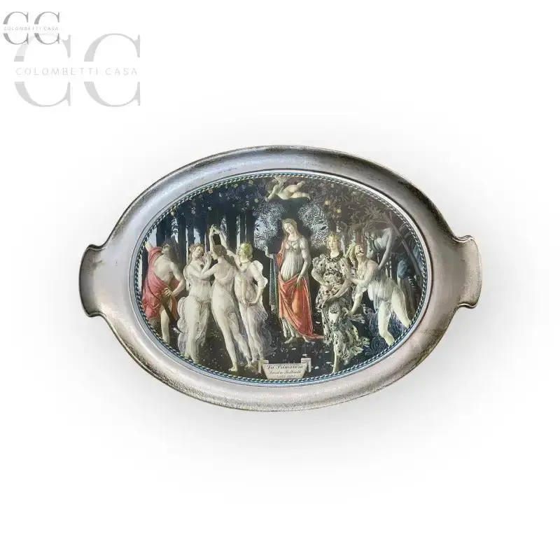 Botticelli 'Primavera' Oval Wooden Tray – Art-Inspired Serving Board 1