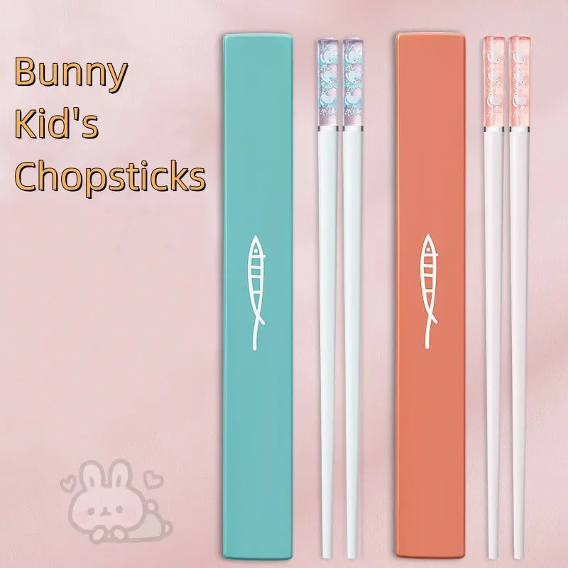 Bunny Bite Ergonomic Children’S Chopsticks With Portable Case 1