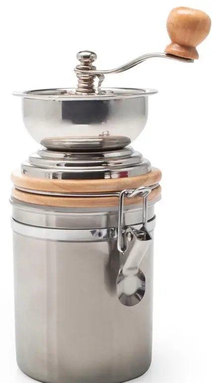 Café Culture Stainless Steel Manual Coffee Grinder With Storage Canister 1