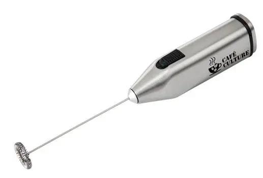 Café Culture Stainless Steel Milk Frother – Handheld Battery-Powered Whisk 1