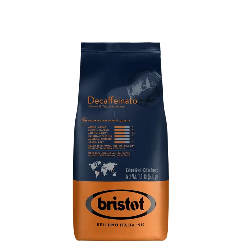 Caffè Bristot Decaffeinato Ground Coffee – Mild & Aromatic (500G) 1