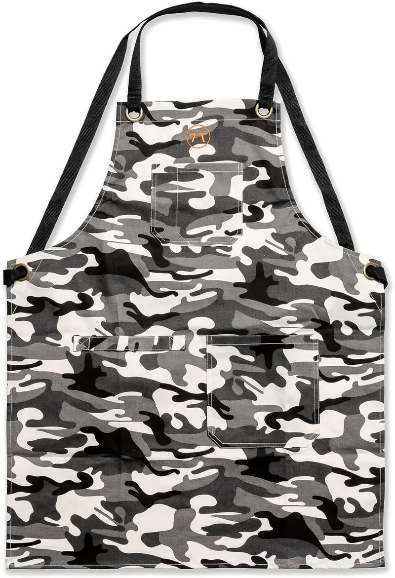 Camo-Print Cotton Apron For Grilling – Unisex Outset Bbq Coverup 1