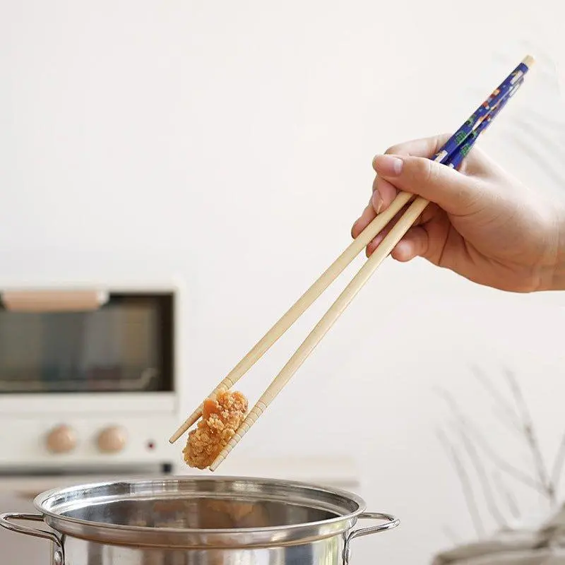 Cartoon-Printed Extended-Length Bamboo Chopsticks (Dual Pair) 1