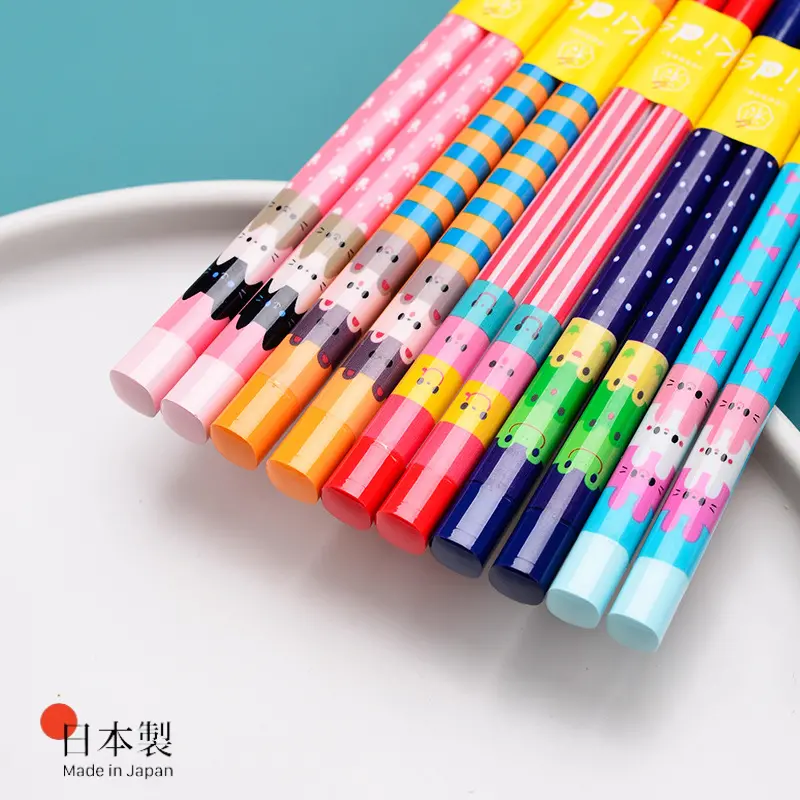 Cartoon-Style Wooden Kids’ Chopsticks – Japanese Handmade Set 1