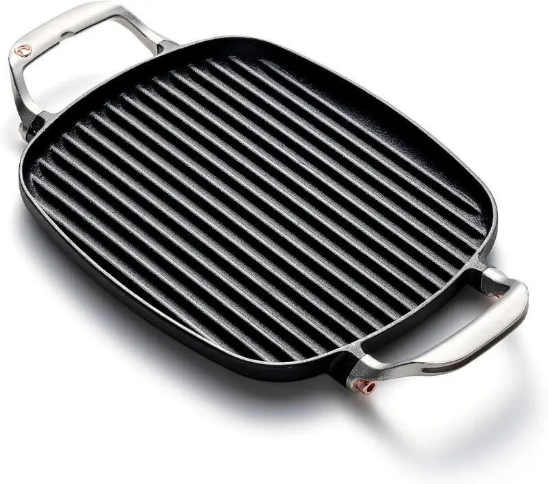 Cast Iron Steak And Panini Grill Pan With Raised Ridges 1