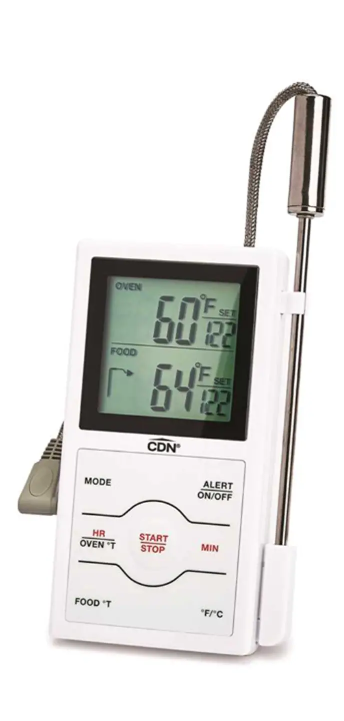 Cdn Dual-Probe Oven-Safe Thermometer With Timer – White 1