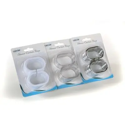 Chrome-Finish Shower Curtain Hooks – Blue Canyon Style 1