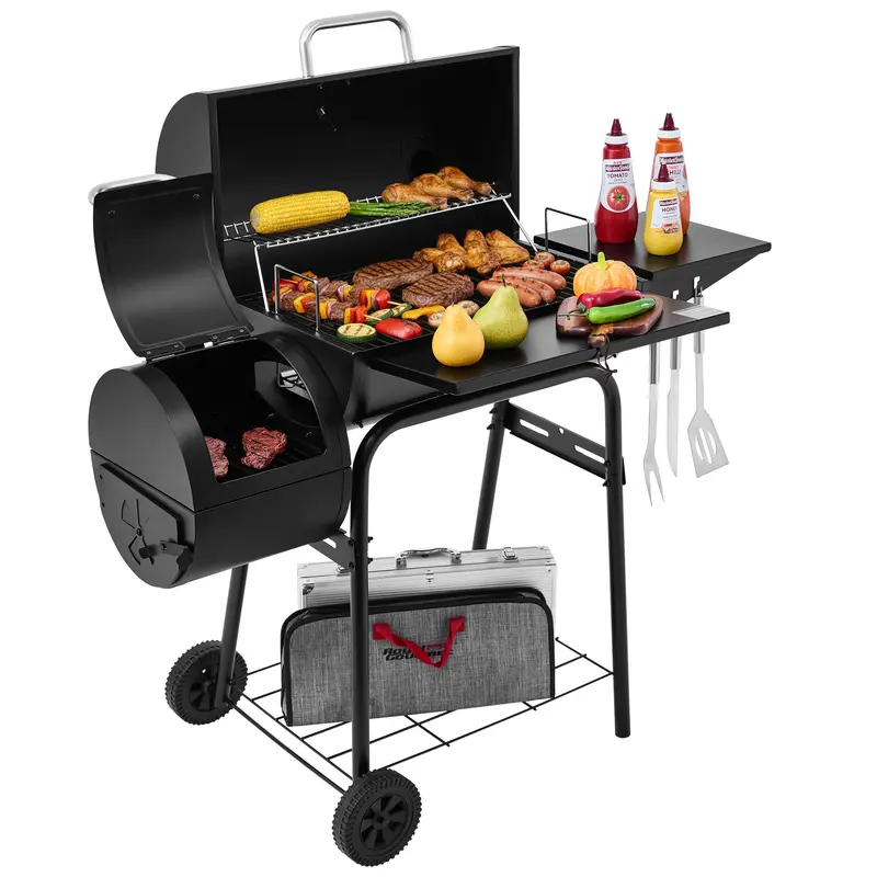 Classic Barrel Charcoal Grill And Offset Smoker — Dual-Zone Cooking 1