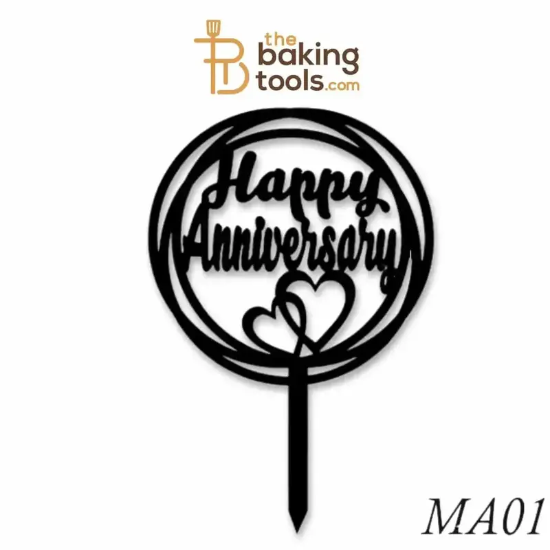 Classic 'Happy Anniversary' Acrylic Cake Topper – Versatile Wedding Or Milestone Decor (Ma01) 1
