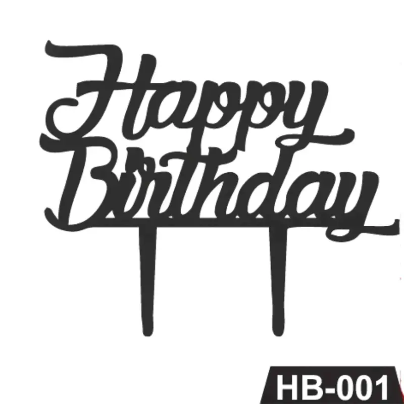 Classic Happy Birthday Acrylic Cake Topper – Elegant Hb-001 1