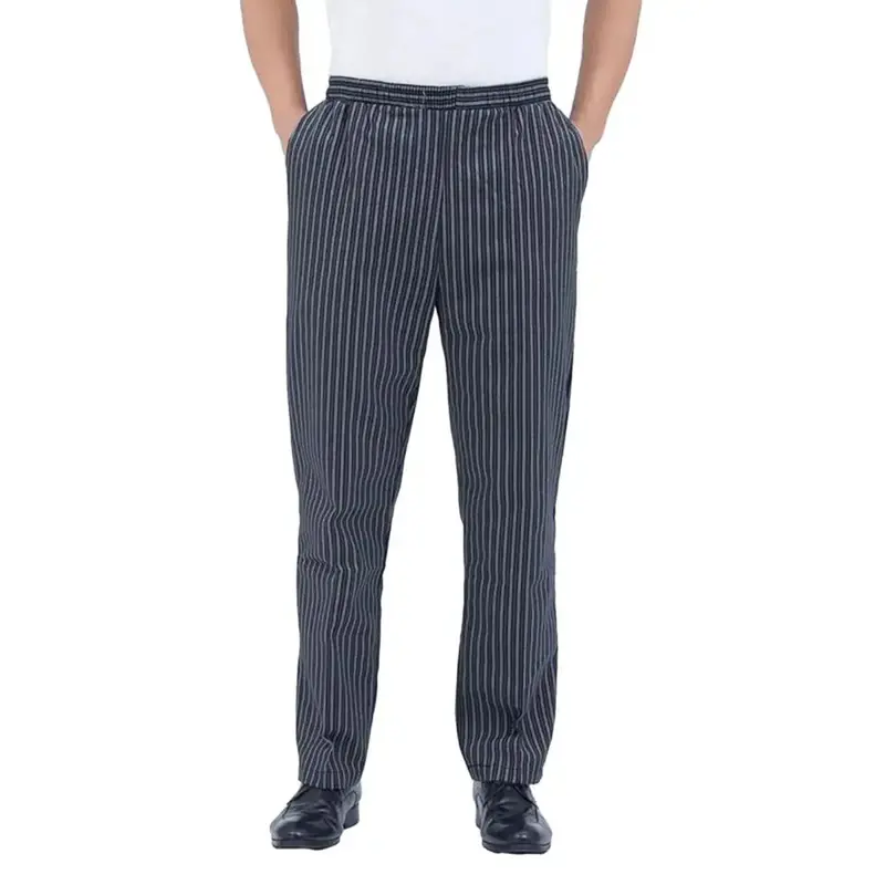 Classic Striped Chef Trousers – Stretch Fabric Uniform Bottoms 1