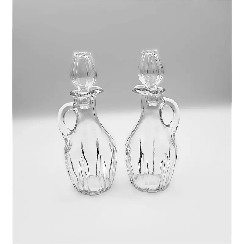 Clear Glass Bottles With Handles And Stopper Caps 1