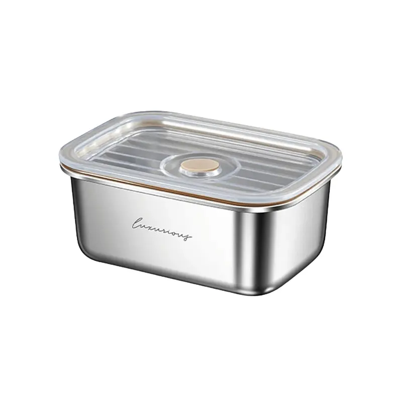 Clear Stainless Steel Food Container With Modern Design 2