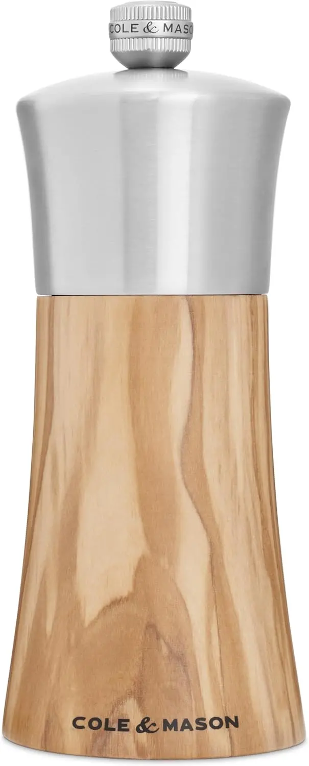 Cole & Mason Bromley Pepper Mill – Olive Wood And Stainless Steel, 6" (15 Cm) 1