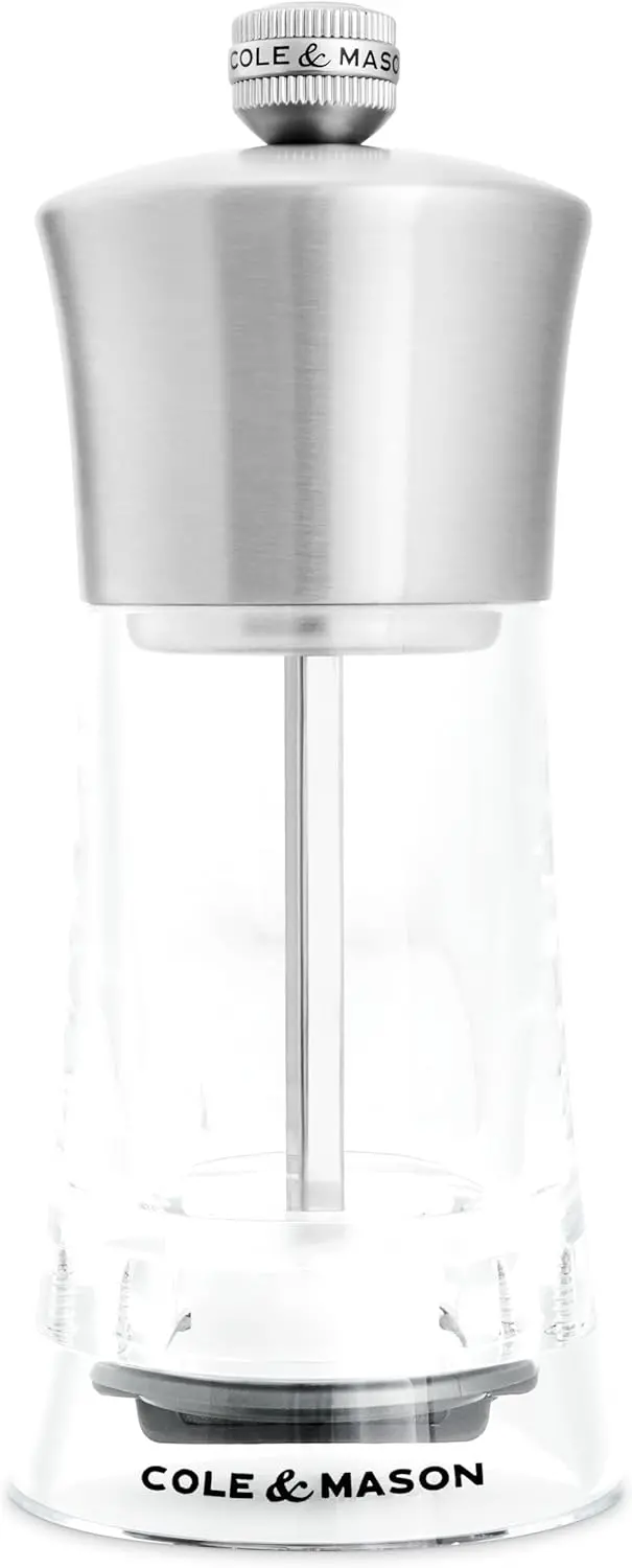 Cole & Mason Bromley Salt Grinder – Acrylic And Stainless Steel, 6" (15 Cm) 1
