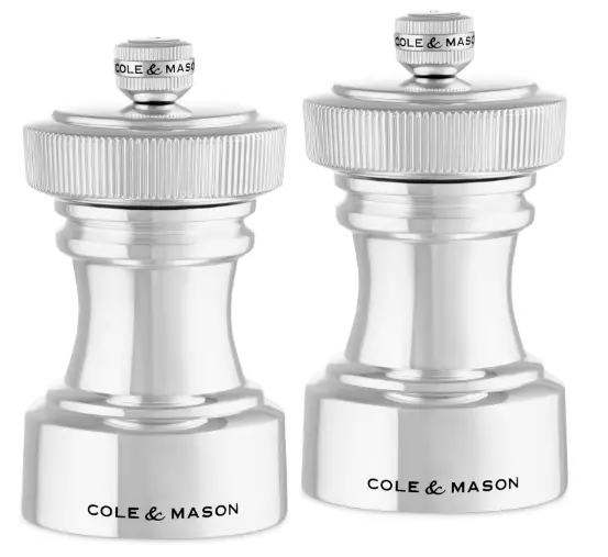 Cole & Mason Hoxton Silver-Plated Salt And Pepper Mill Set – 4.2 Inch (10.5 Cm) 1