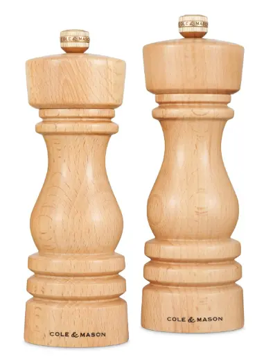 Cole & Mason London Collection Natural Beech Salt And Pepper Mill Set – 8.5" (22 Cm) 1