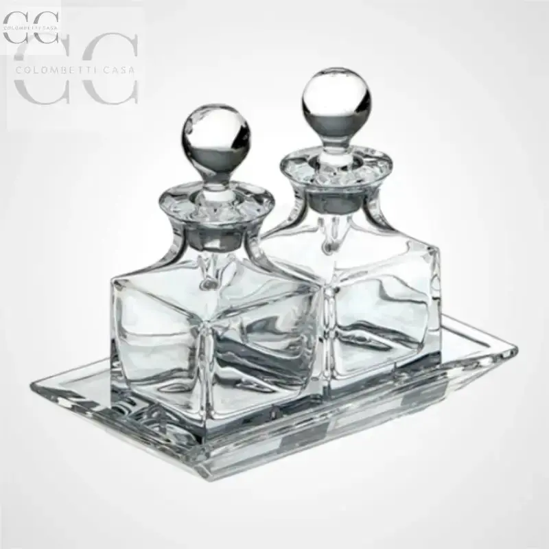 Collevilca Crystal Oil Cruet – Cubic Design With Stopper 1