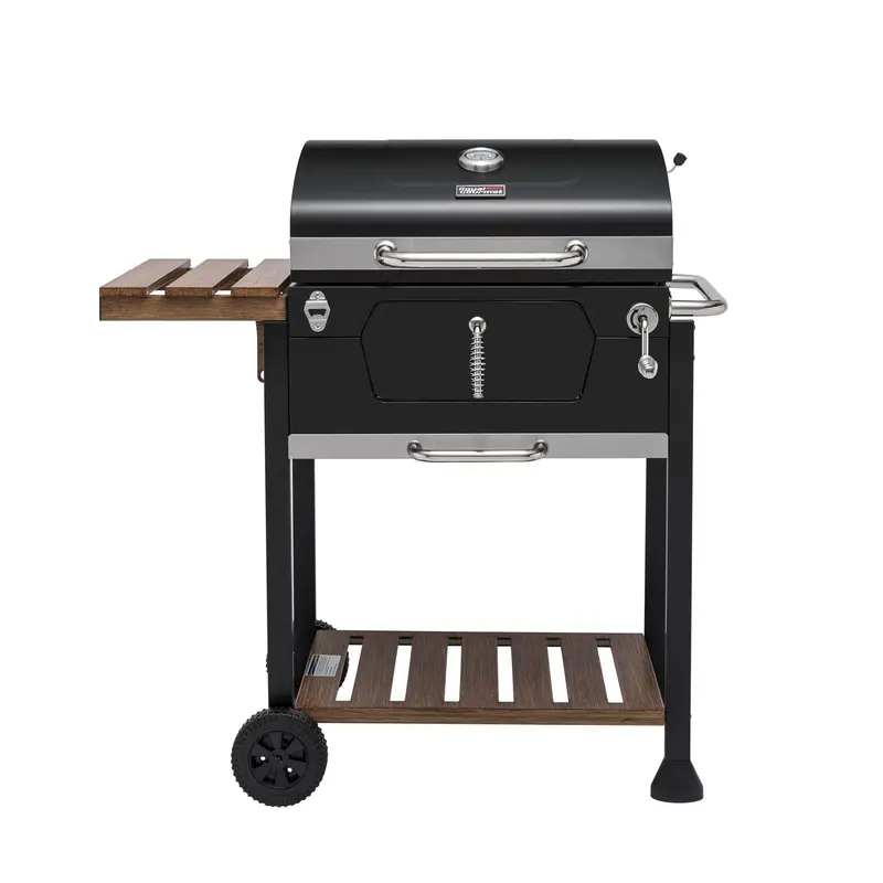 Compact 24-Inch Portable Charcoal Grill With Folding Side Table And Handles 1