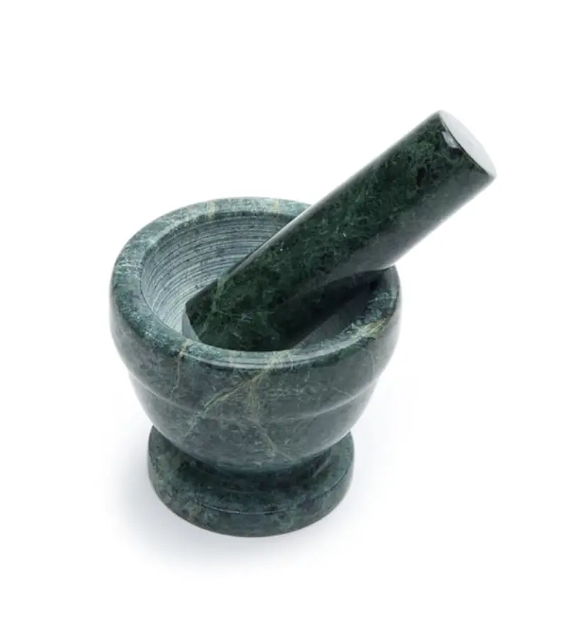 Compact Green Marble Mortar And Pestle – 3" Size, Fox Run 1