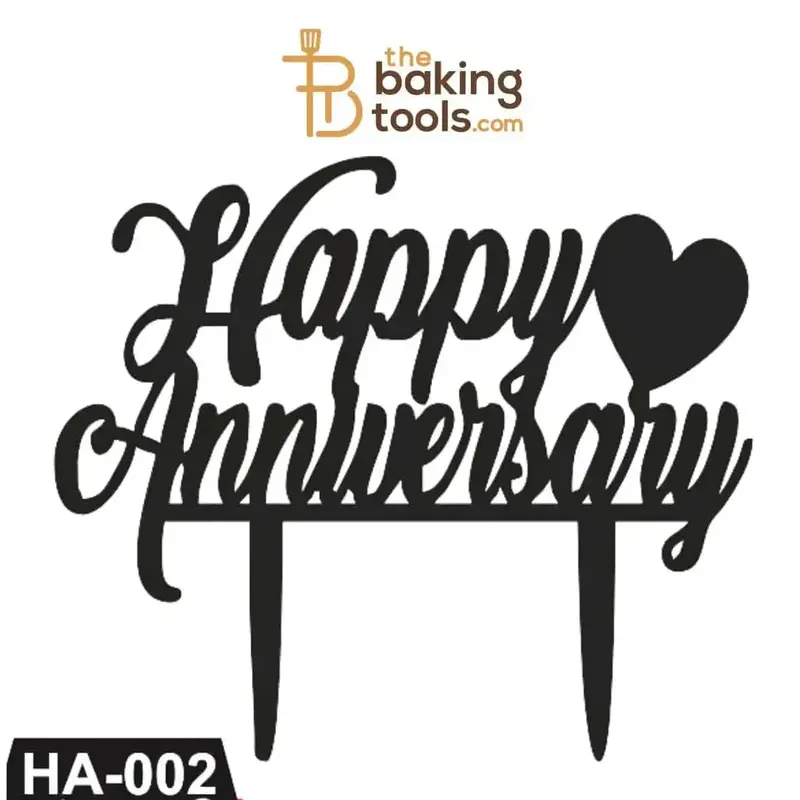 Contemporary 'Happy Anniversary' Acrylic Cake Topper – Ha-002 Style 1