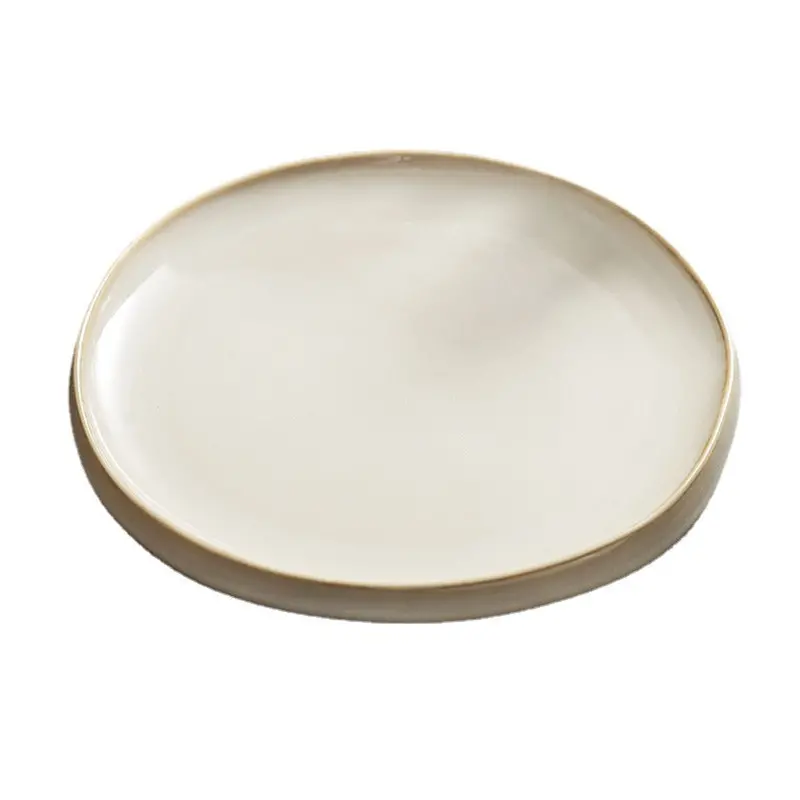Cream-Colored Porcelain Dinner Plate – Modern Minimalist Tableware 1
