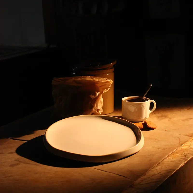 Cream-Colored Porcelain Dinner Plate – Modern Minimalist Tableware 2