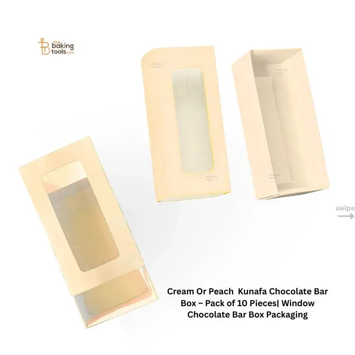Cream Or Peach Kunafa-Inspired Chocolate Box – 10-Piece Window-Front Packaging Set 1
