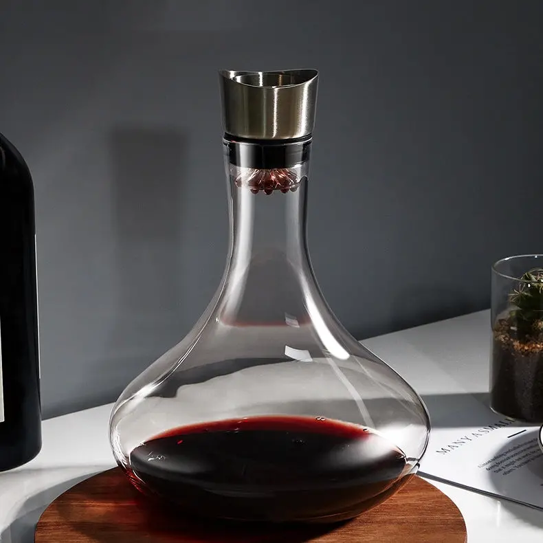 Crystal Vino Waterfall-Shape Wine Decanter – Sleek Pouring Design 1