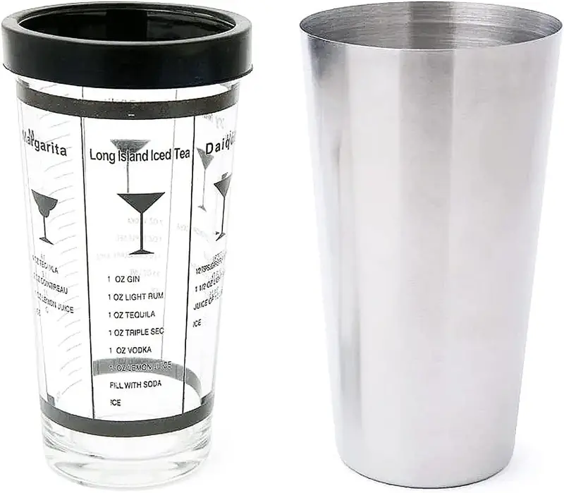 Cuisinox Classic Boston-Style Cocktail Shaker With Recipe Guide – 500Ml Capacity 1