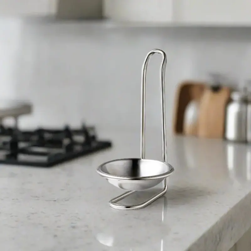 Cuisinox Heat-Resistant Spoon Rest – Polished Stainless Steel Tray 1